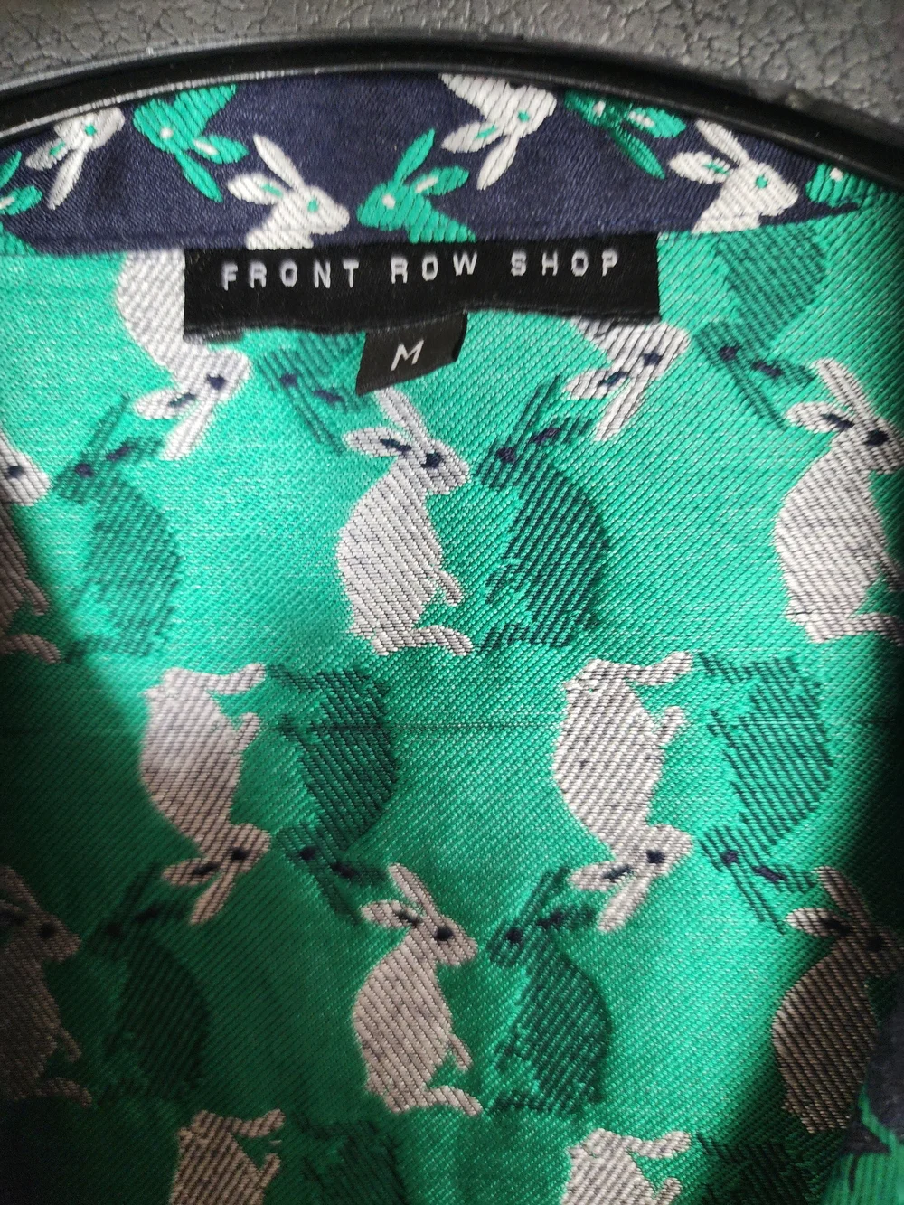Vintage Lounge Set Front Row Shop Rabbit Print Pajama-Style Trousers And Blazer